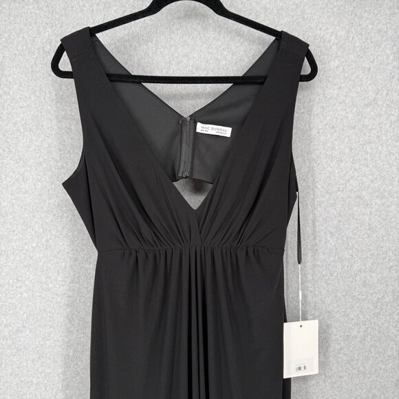 Mac Duggal Jersey V-Neck Cutout Gown Dress Size 20W Black Formal Dress Chic NEW - Picture 2 of 16
